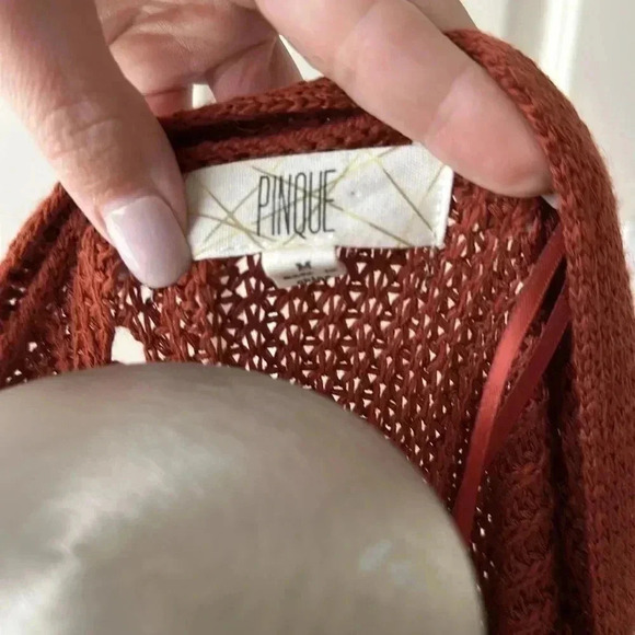 Size M Pinque Jamelya Back Detail burnt orange cardigan - Picture 5 of 6